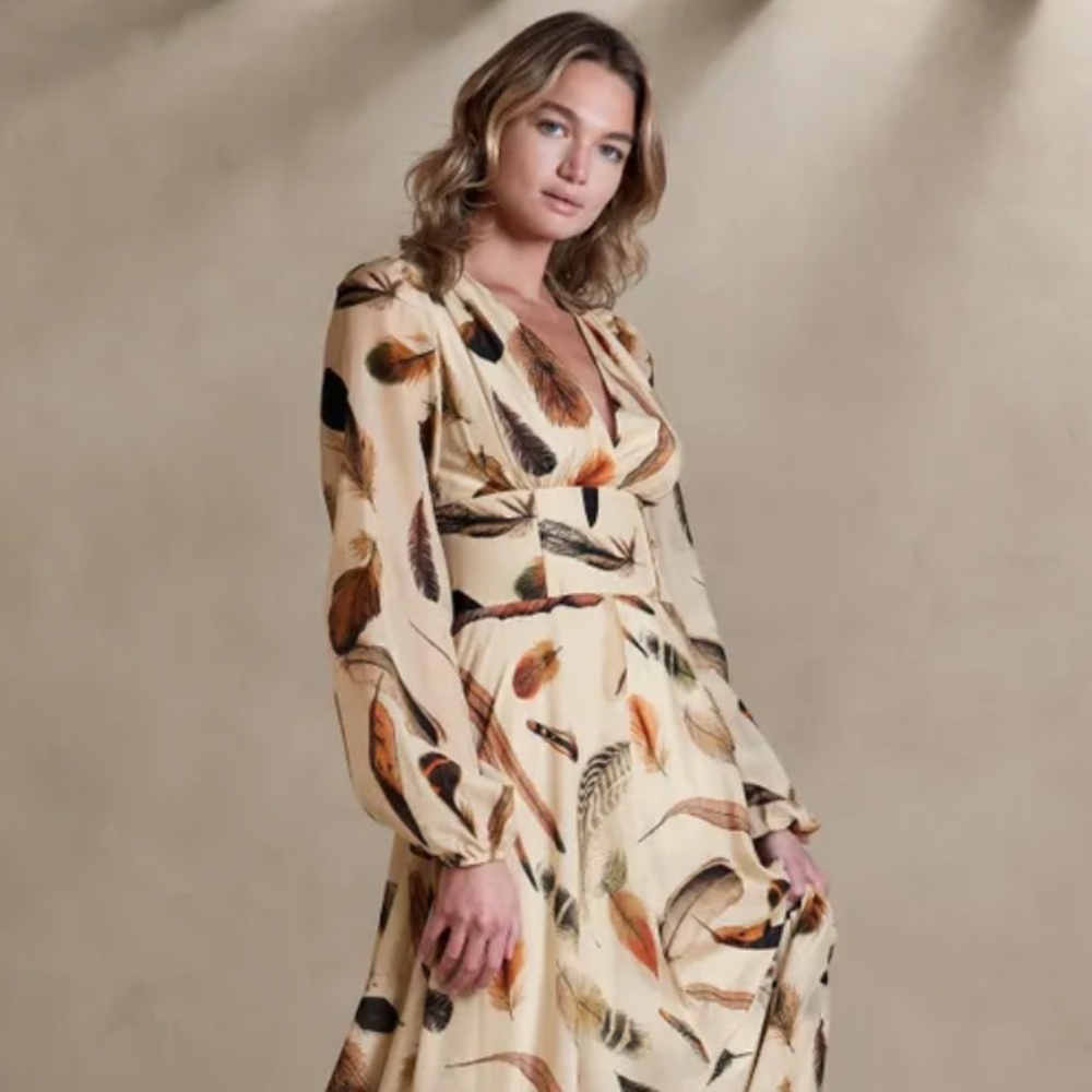 COPY - Banana Republic Marta Feather Maxi Dress XS NWT